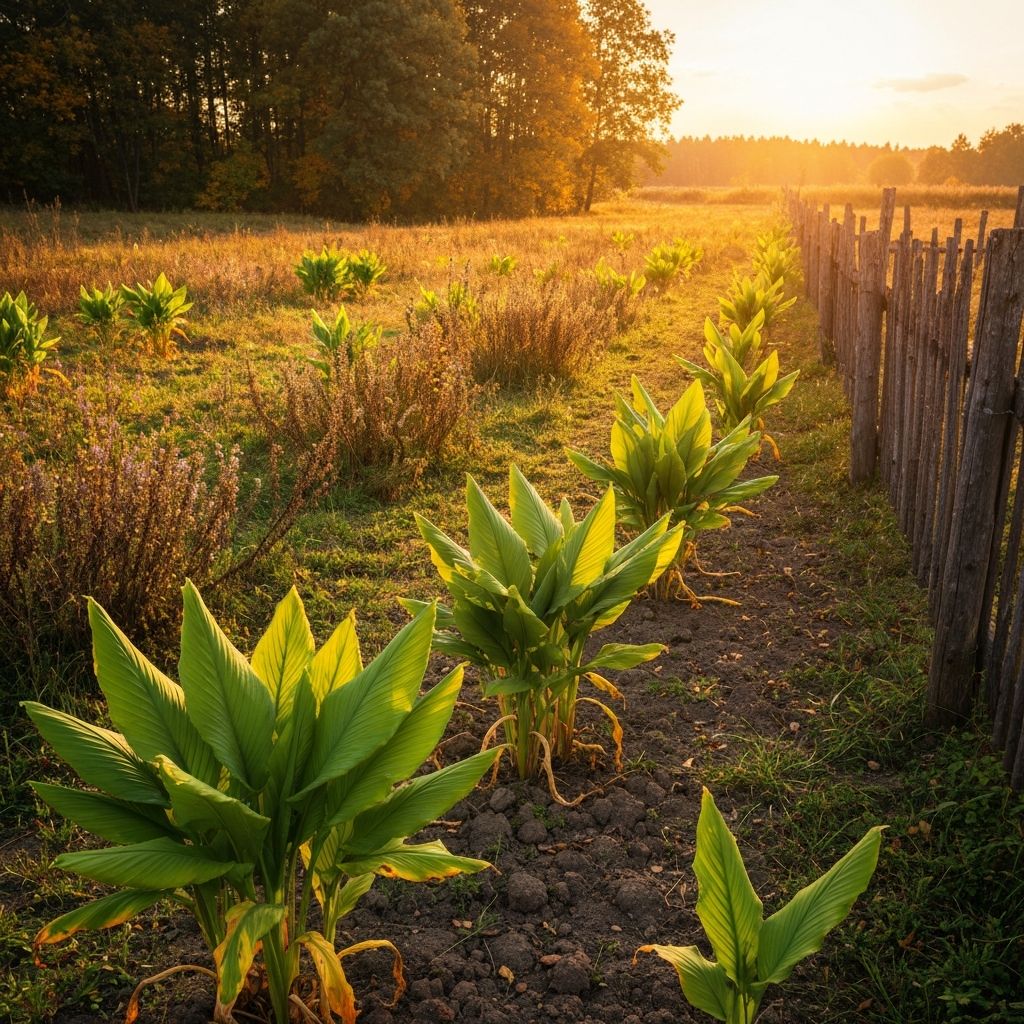 Autumn Polish landscape with traditional herbs